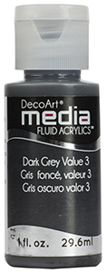 DecoArt Media Fluid Acrylic Paint - Dark Grey Value 3